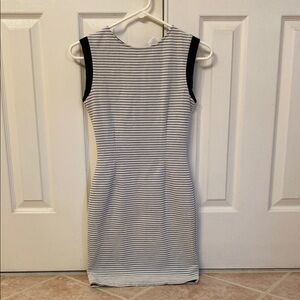 Bar III Gray Sleeveless Sheath Mini Dress . It’s above my knees and I’m 5 eight